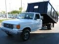 1990 Oxford White Ford F350 XL Regular Cab Chassis Dump Truck  photo #5