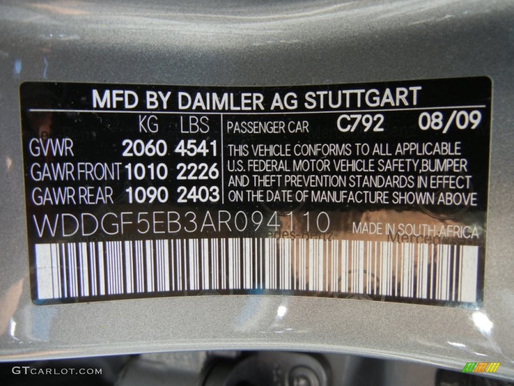 2010 C Color Code 792 for Palladium Silver Metallic Photo #63481558