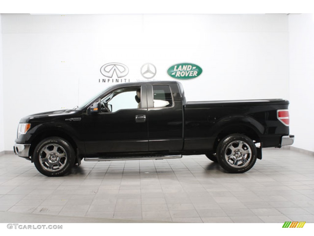 2010 F150 XLT SuperCab - Tuxedo Black / Medium Stone photo #2