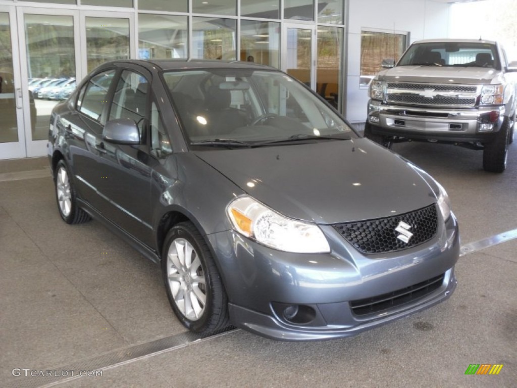 2008 SX4 Sport Sedan - Azure Grey Metallic / Black photo #1