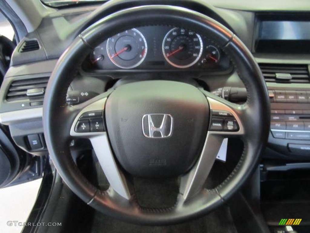 2009 Honda Accord EX-L Sedan Black Steering Wheel Photo #63483684