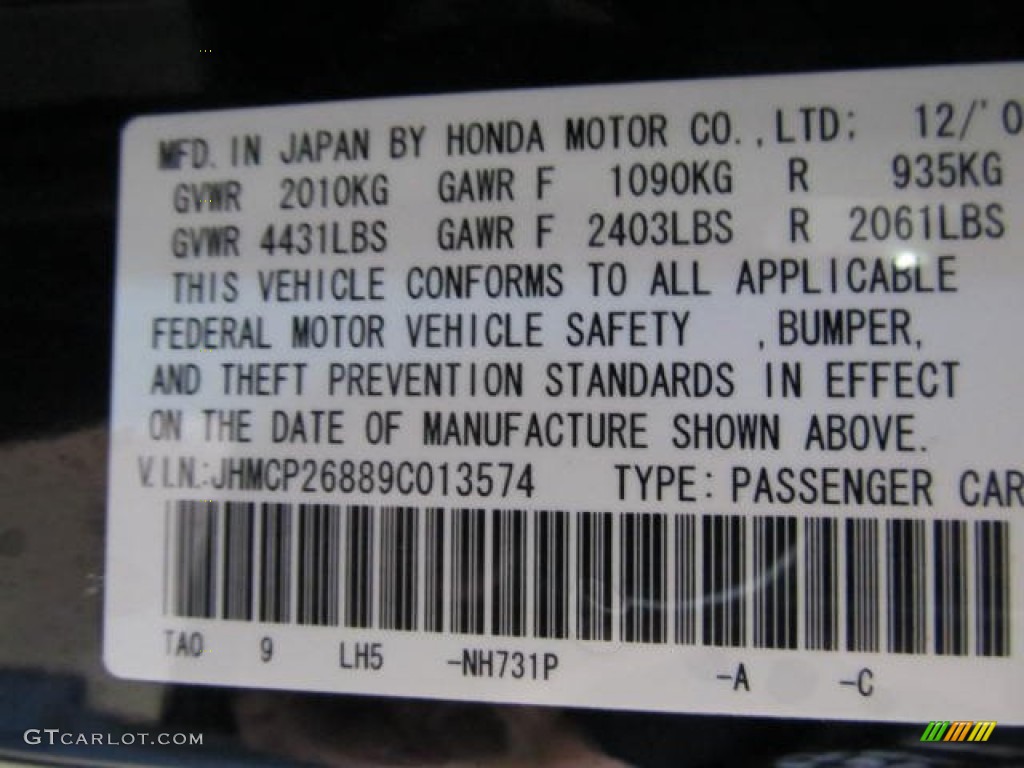 2009 Honda Accord EX-L Sedan NH731P Photo #63483711
