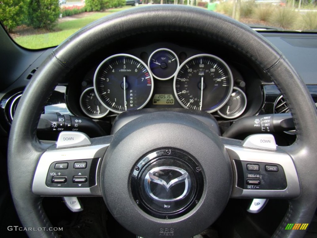 2006 Mazda MX-5 Miata Touring Roadster Black Steering Wheel Photo #63485052