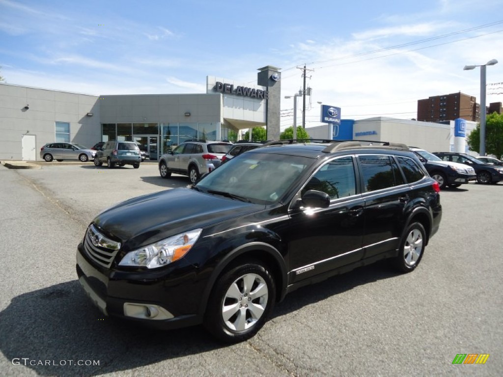 2011 Outback 2.5i Limited Wagon - Crystal Black Silica / Off Black photo #2