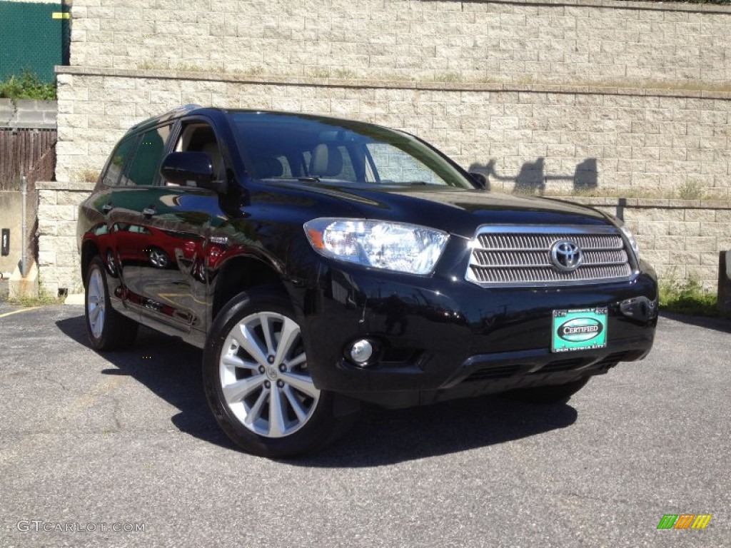 2009 Highlander Hybrid Limited 4WD - Black / Sand Beige photo #1