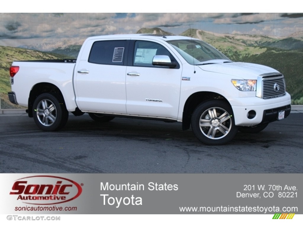2012 Tundra Limited CrewMax 4x4 - Super White / Red Rock photo #1