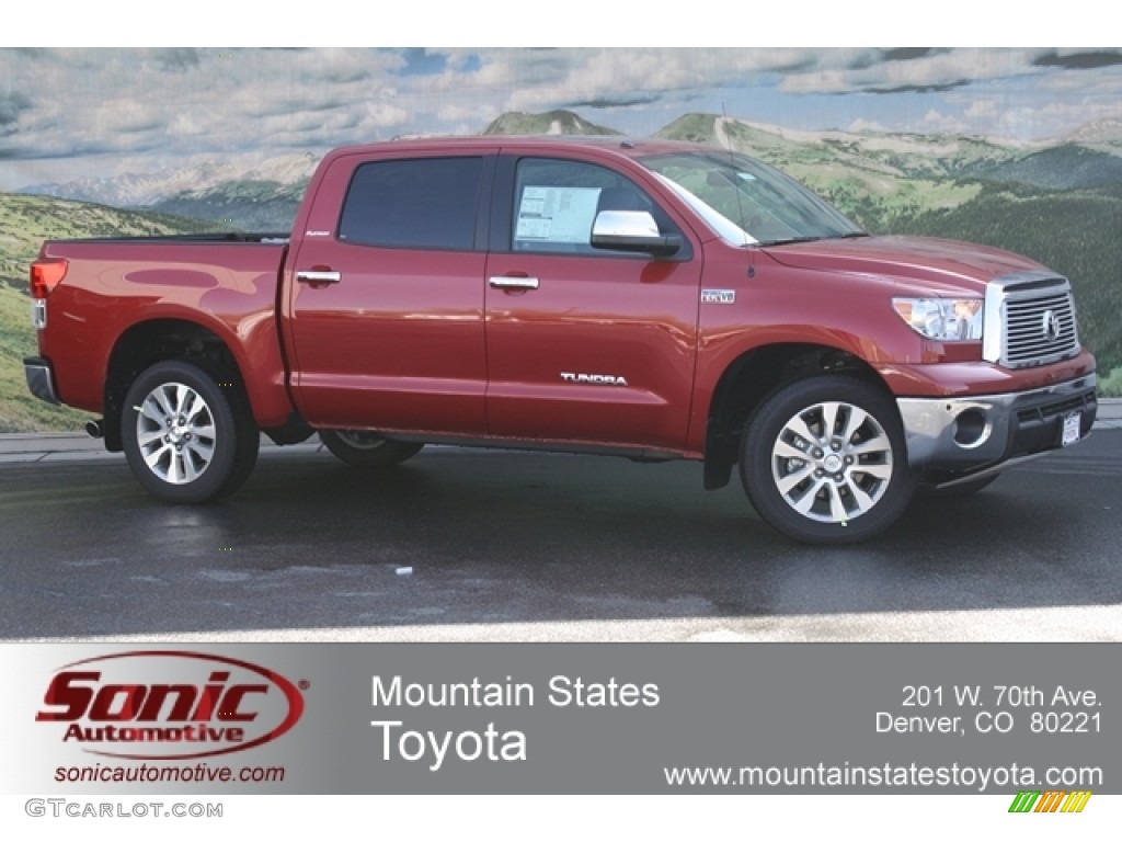 2012 Tundra Platinum CrewMax 4x4 - Barcelona Red Metallic / Graphite photo #1