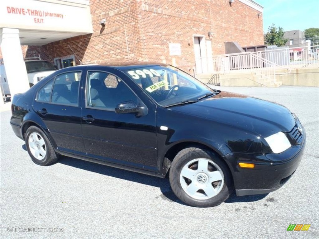 2002 Jetta GLS Sedan - Black / Black photo #2