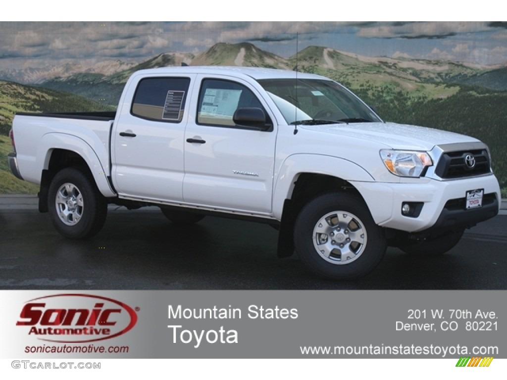 2012 Tacoma V6 Double Cab 4x4 - Super White / Sand Beige photo #1