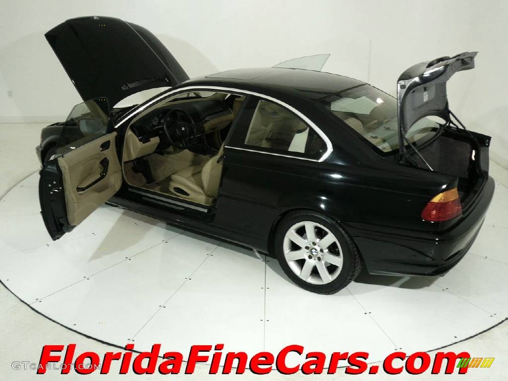 2001 3 Series 325i Coupe - Jet Black / Sand photo #8