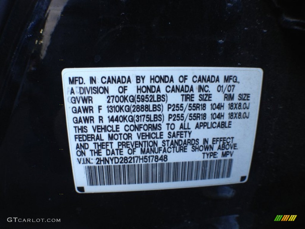 2007 MDX  - Formal Black Pearl / Ebony photo #22