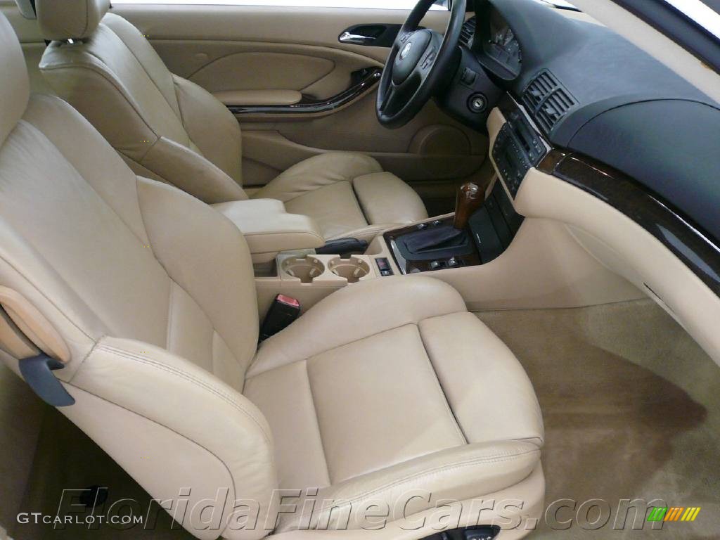 2001 3 Series 325i Coupe - Jet Black / Sand photo #11