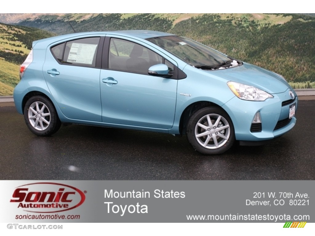 2012 Prius c Hybrid Three - Summer Rain Metallic / Light Blue Gray/Black photo #1