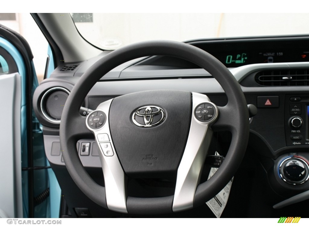 2012 Prius c Hybrid Three - Summer Rain Metallic / Light Blue Gray/Black photo #10