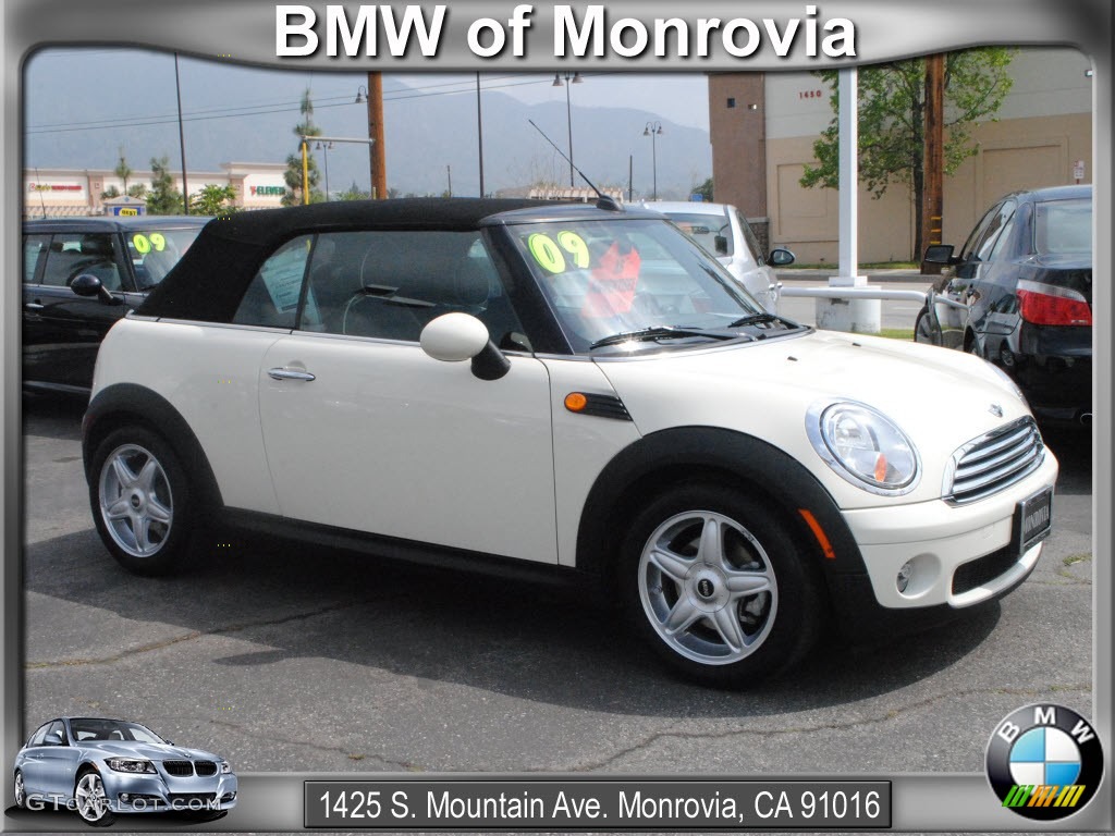 2009 Cooper Convertible - Pepper White / Lounge Carbon Black Leather photo #1