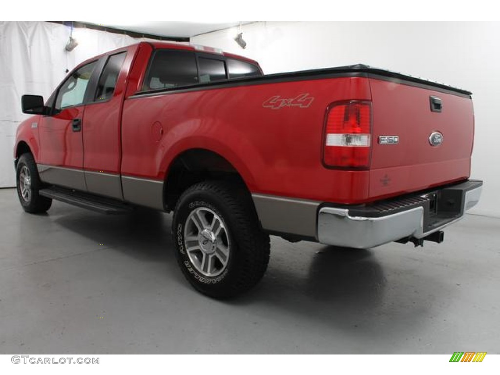 2006 F150 XLT SuperCab 4x4 - Bright Red / Tan photo #6