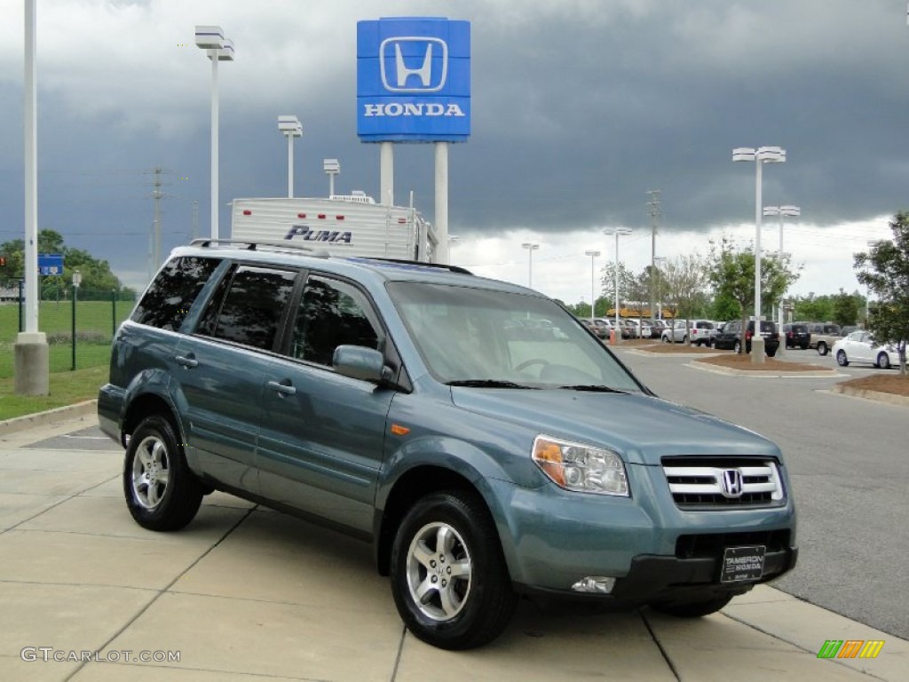 2008 Pilot EX-L - Steel Blue Metallic / Gray photo #2