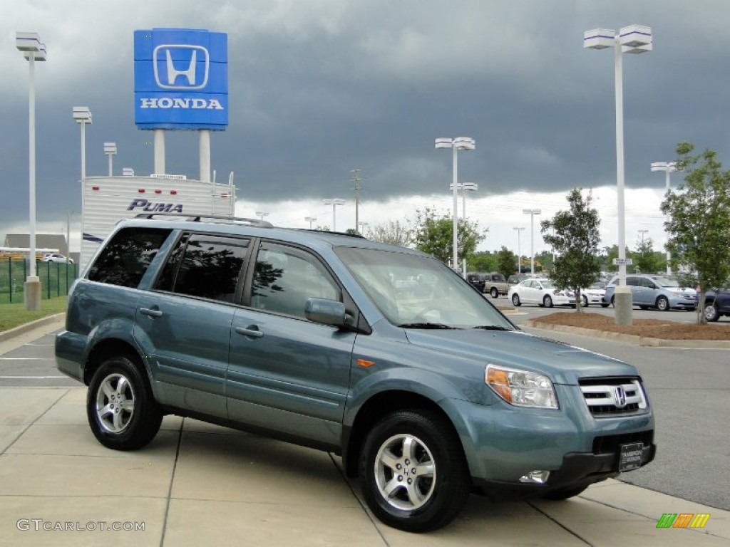 2008 Pilot EX-L - Steel Blue Metallic / Gray photo #3