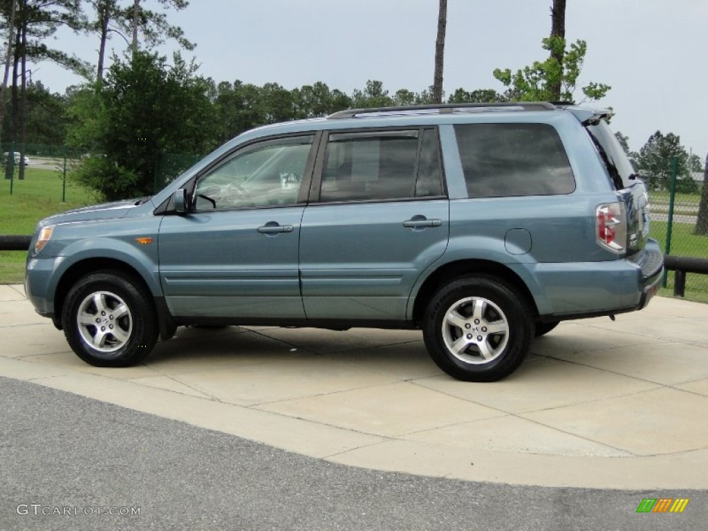 2008 Pilot EX-L - Steel Blue Metallic / Gray photo #7