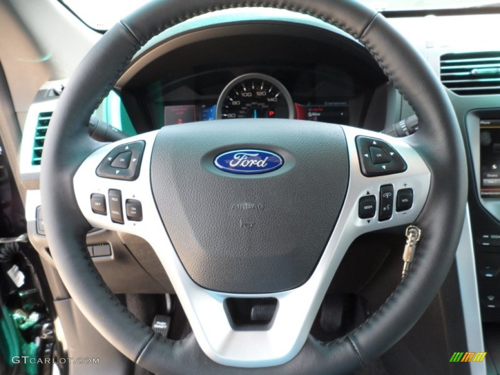 2013 Ford Explorer XLT Charcoal Black Steering Wheel Photo #63509068