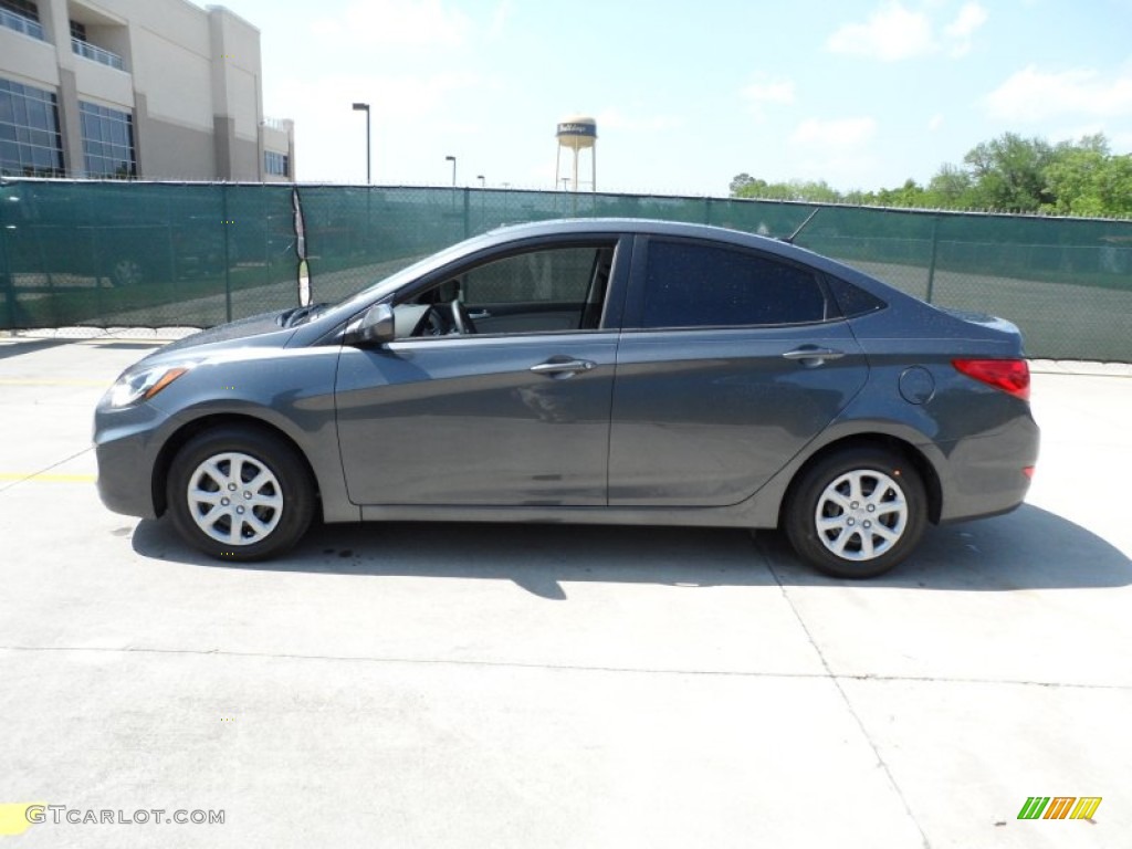 2012 Accent GLS 4 Door - Cyclone Gray / Gray photo #6