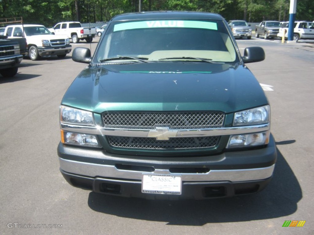 2003 Silverado 1500 LS Regular Cab - Dark Green Metallic / Tan photo #8