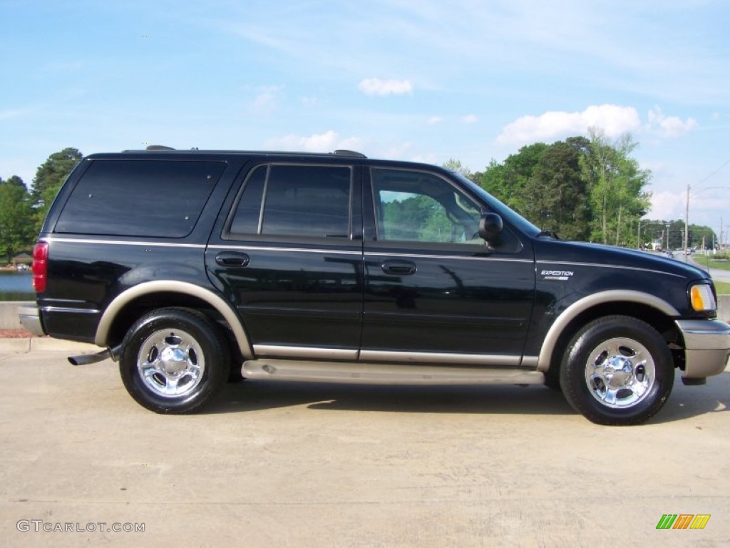 2001 Expedition Eddie Bauer - Black Clearcoat / Medium Parchment photo #11