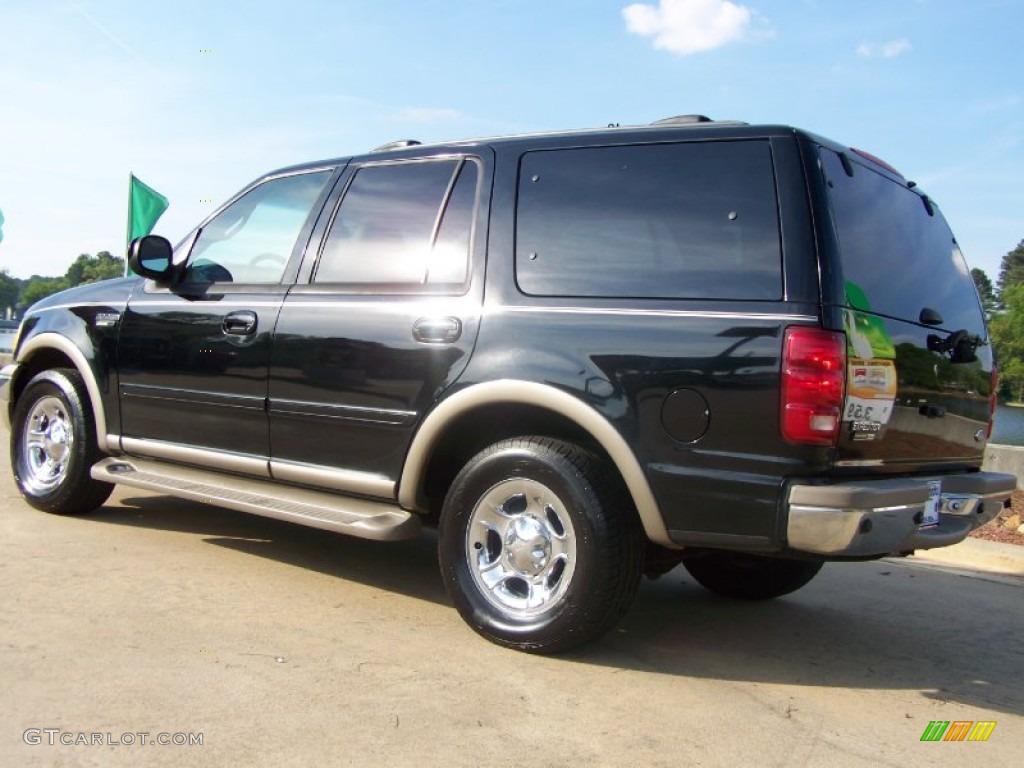 2001 Expedition Eddie Bauer - Black Clearcoat / Medium Parchment photo #38