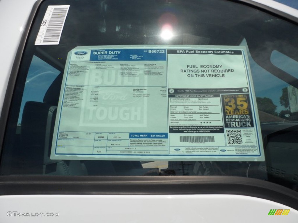 2012 Ford F250 Super Duty XL Regular Cab Window Sticker Photos