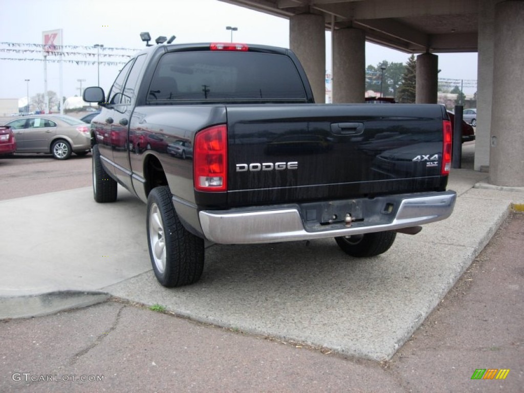 2003 Ram 1500 SLT Quad Cab 4x4 - Black / Dark Slate Gray photo #5