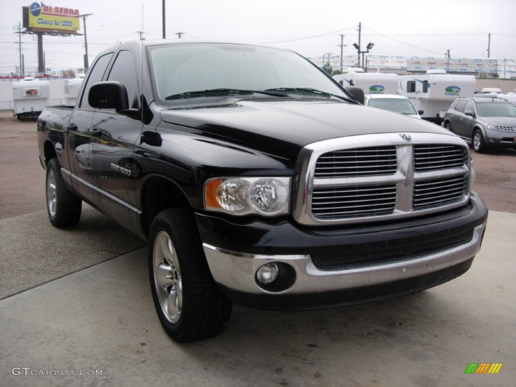 2003 Ram 1500 SLT Quad Cab 4x4 - Black / Dark Slate Gray photo #7