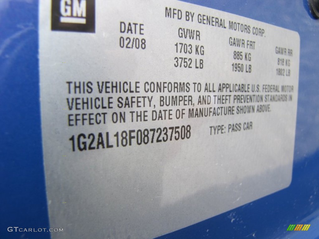 2008 G5  - Nitrous Blue Metallic / Ebony photo #20