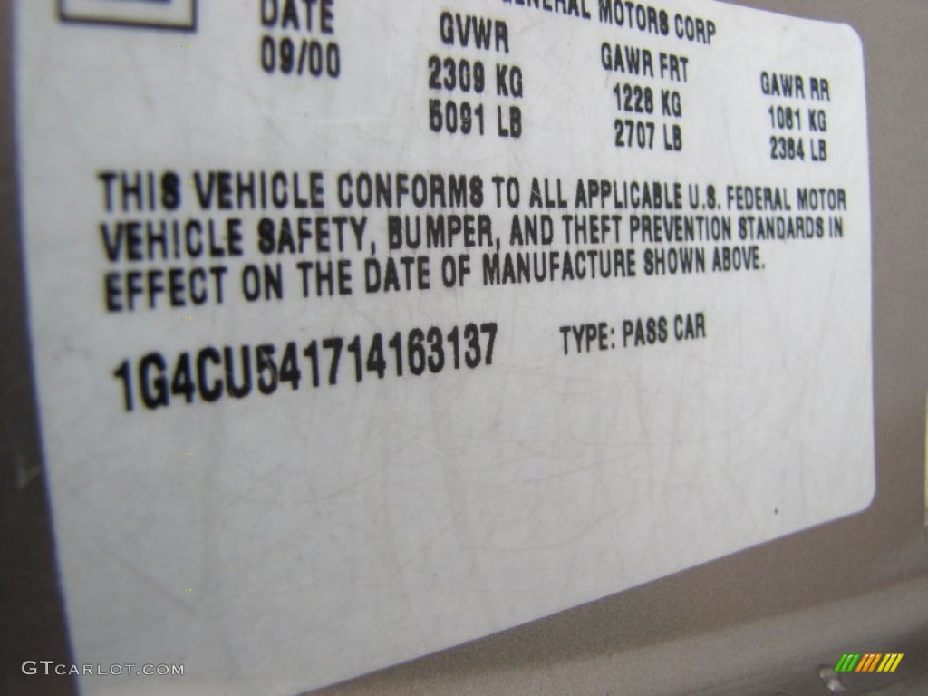 2001 Park Avenue Ultra - Light Bronzemist Metallic / Shale photo #22