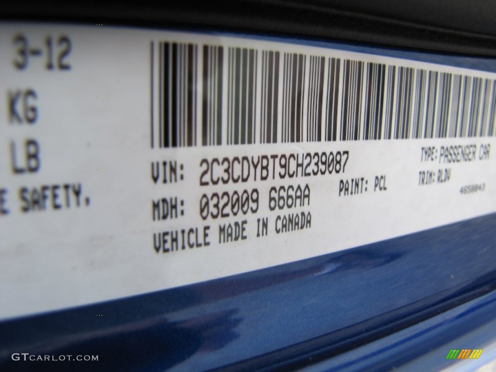 2012 Challenger Color Code PCL for Blue Streak Pearl Photo #63515245