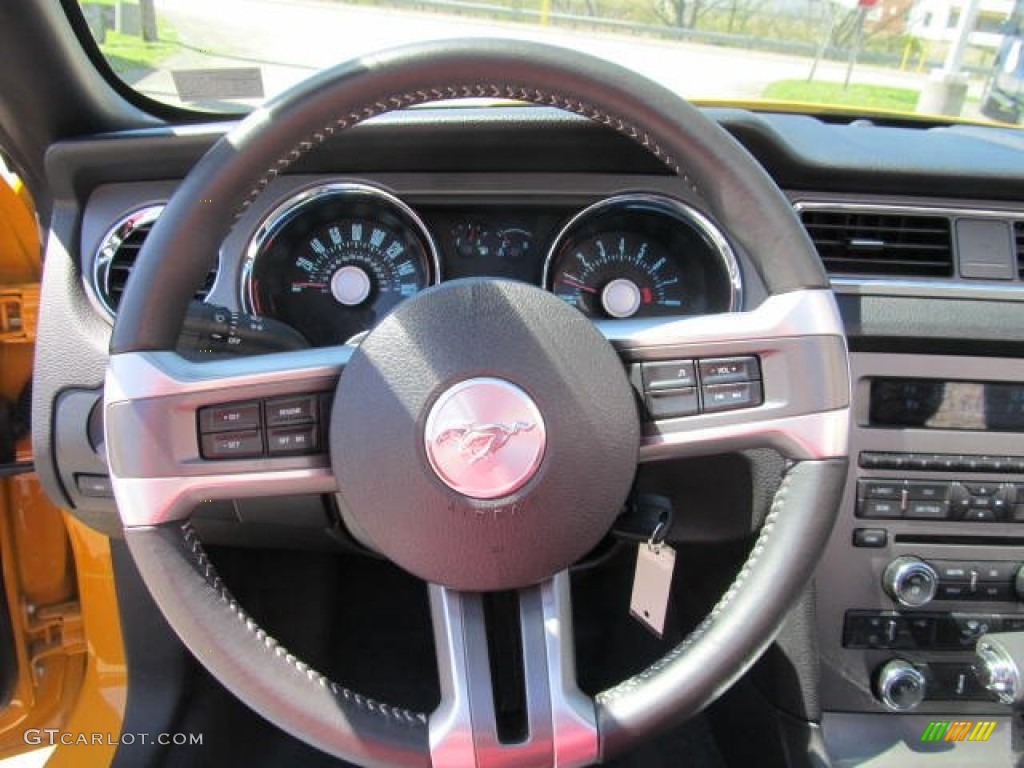 2012 Mustang V6 Convertible - Yellow Blaze Metallic Tri-Coat / Charcoal Black photo #8
