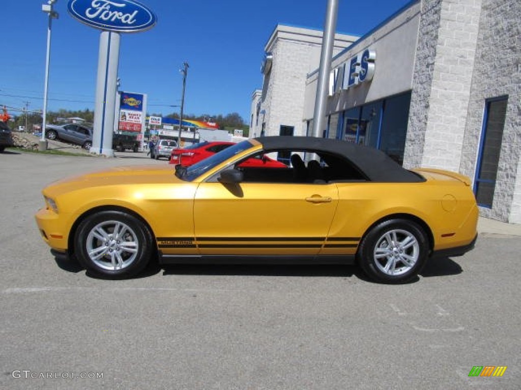 2012 Mustang V6 Convertible - Yellow Blaze Metallic Tri-Coat / Charcoal Black photo #11