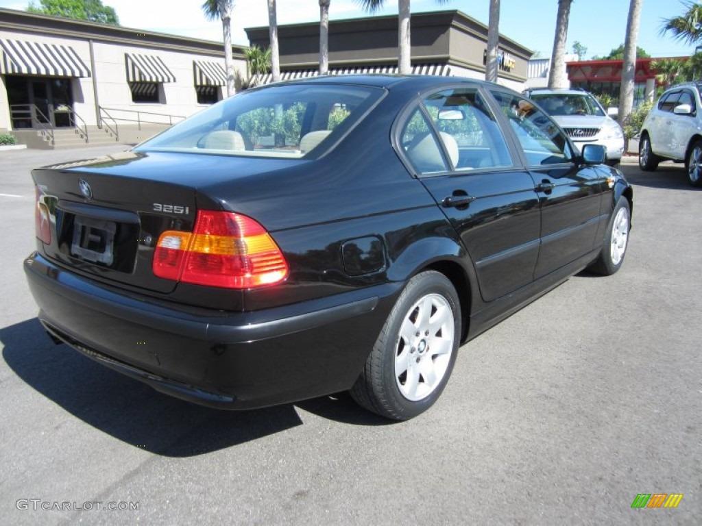 2002 3 Series 325i Sedan - Jet Black / Sand photo #5