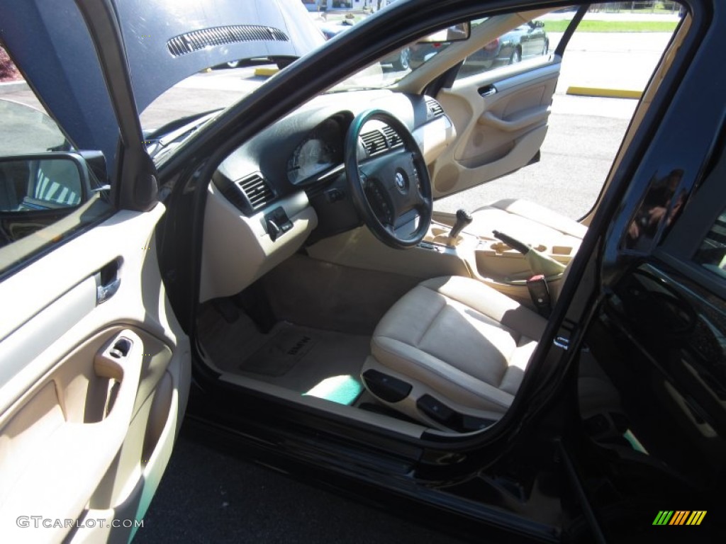 2002 3 Series 325i Sedan - Jet Black / Sand photo #19