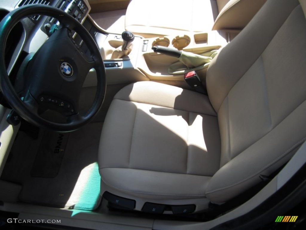 2002 3 Series 325i Sedan - Jet Black / Sand photo #28
