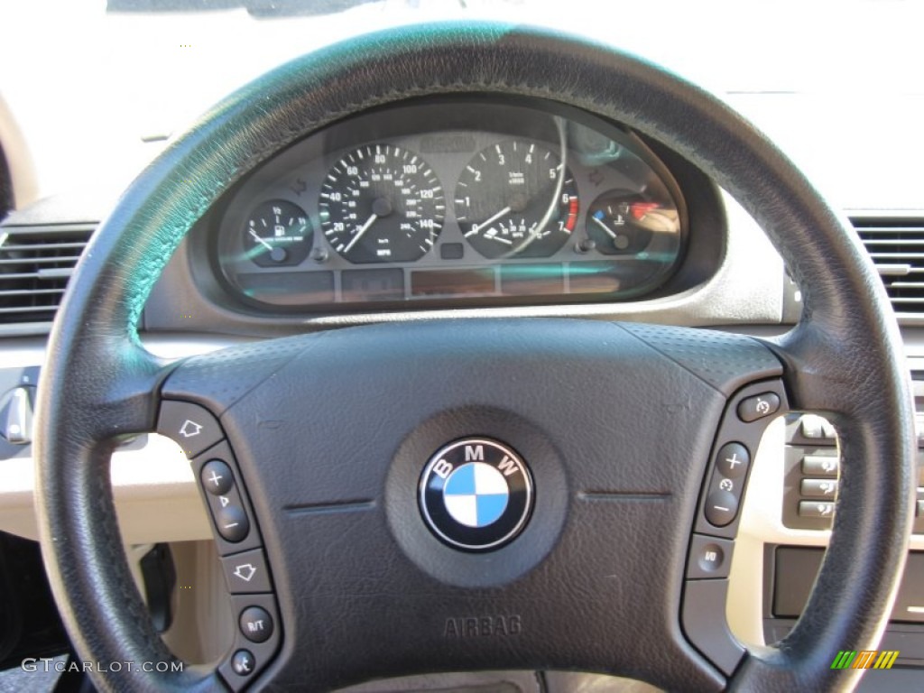 2002 3 Series 325i Sedan - Jet Black / Sand photo #30