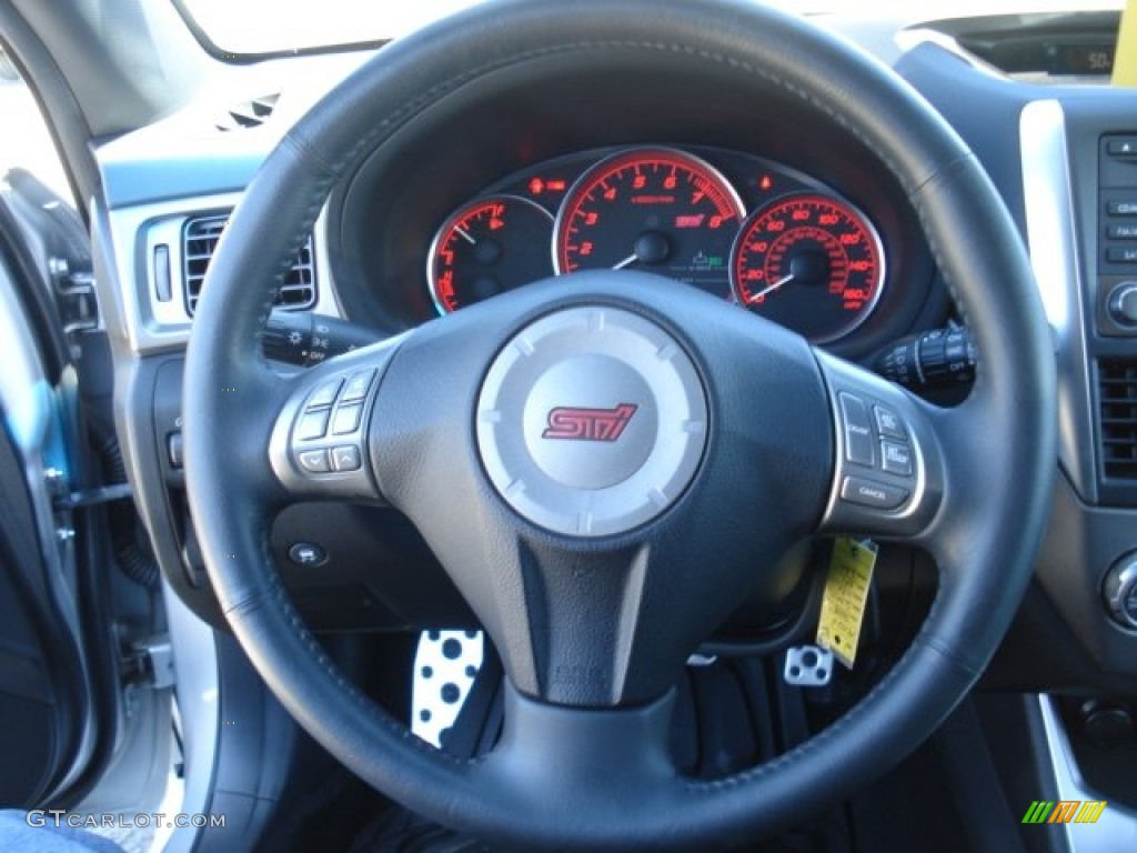 2008 Subaru Impreza WRX STi Carbon Black/Graphite Gray Alcantara Steering Wheel Photo #63520280