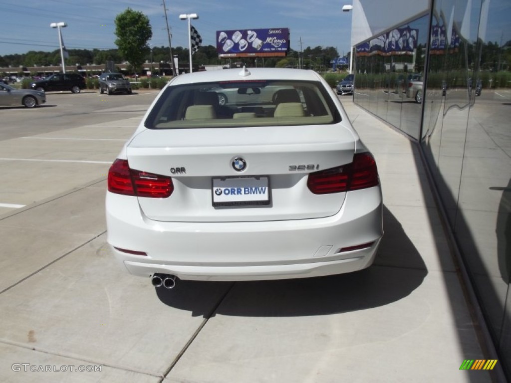 2012 3 Series 328i Sedan - Alpine White / Veneto Beige photo #6