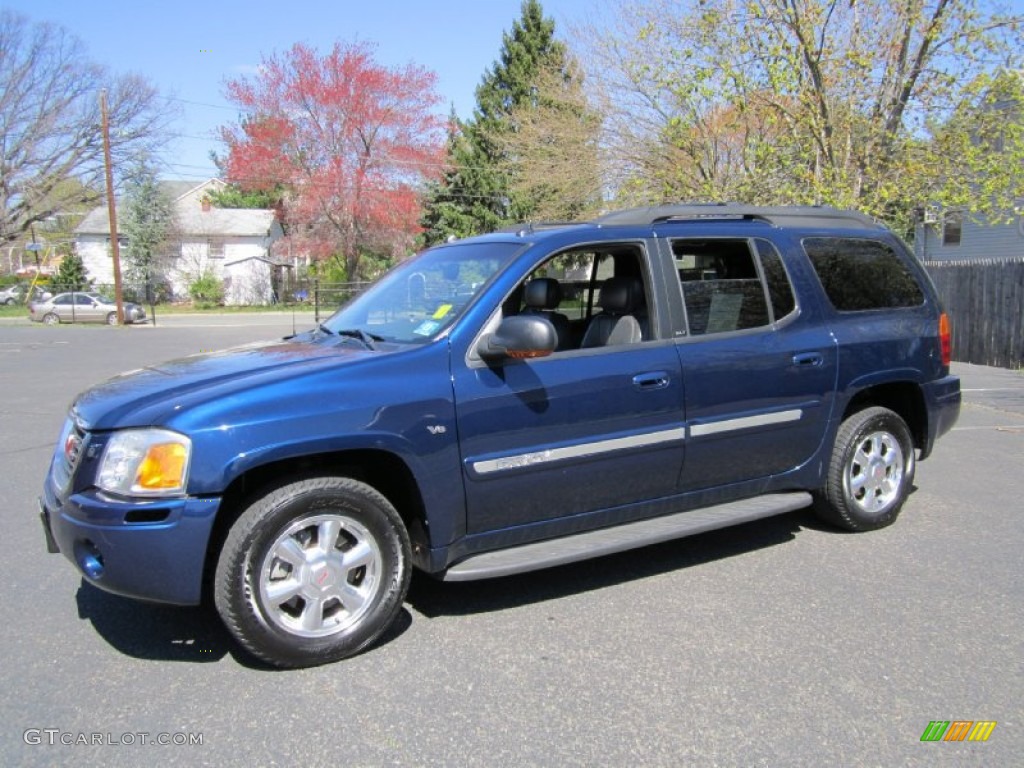 2004 Envoy XL SLT 4x4 - Indigo Blue Metallic / Medium Pewter photo #3