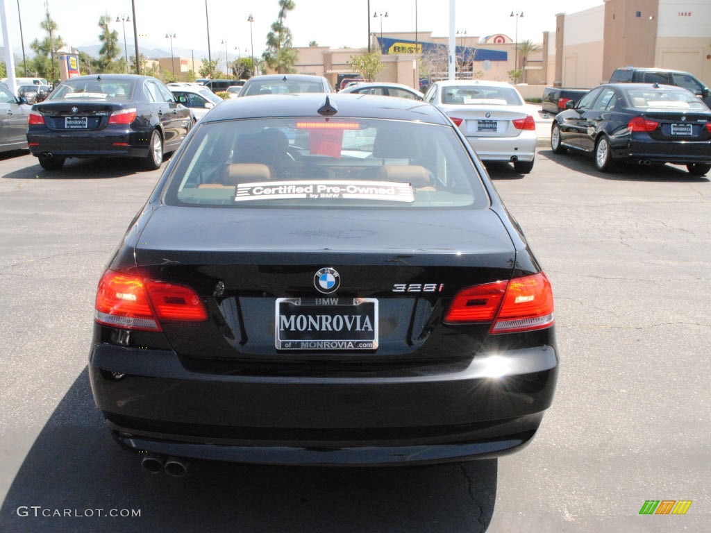 2009 3 Series 328i Coupe - Black Sapphire Metallic / Saddle Brown Dakota Leather photo #4