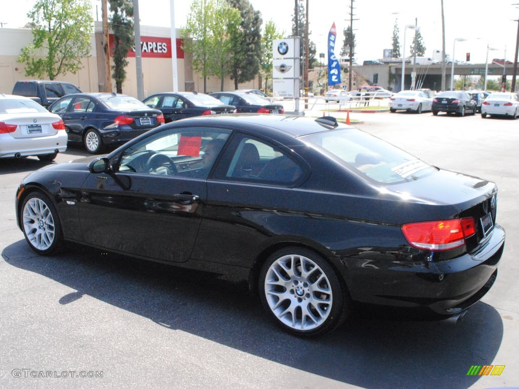 2009 3 Series 328i Coupe - Black Sapphire Metallic / Saddle Brown Dakota Leather photo #5