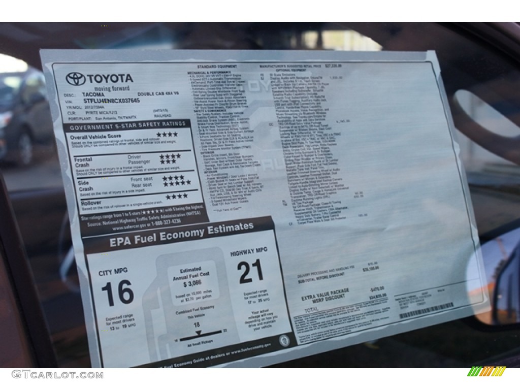 2012 Tacoma V6 TRD Double Cab 4x4 - Pyrite Mica / Graphite photo #13
