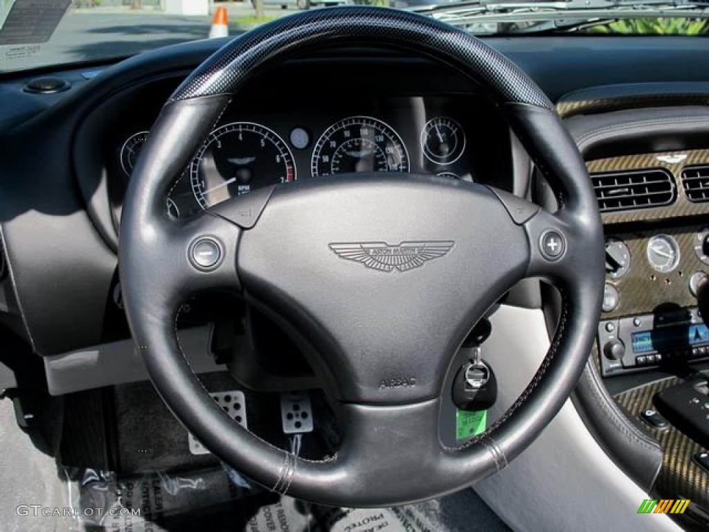 2002 Aston Martin DB7 Vantage Volante Light Grey Steering Wheel Photo #63547851