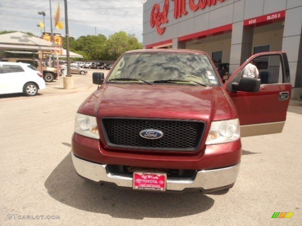 2004 F150 XLT SuperCab - Toreador Red Metallic / Tan photo #2