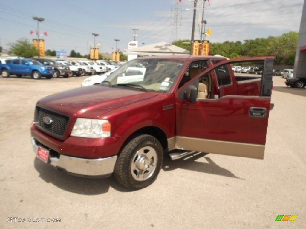 2004 F150 XLT SuperCab - Toreador Red Metallic / Tan photo #3