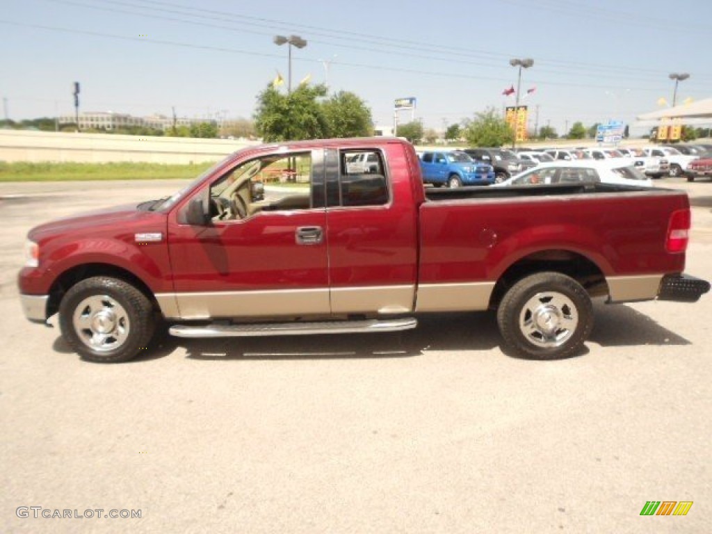 2004 F150 XLT SuperCab - Toreador Red Metallic / Tan photo #4